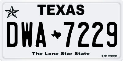 TX license plate DWA7229