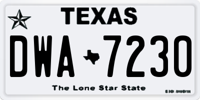 TX license plate DWA7230