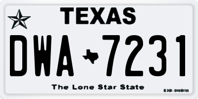 TX license plate DWA7231