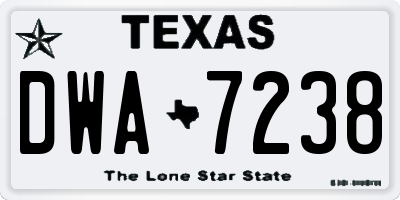 TX license plate DWA7238