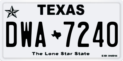 TX license plate DWA7240