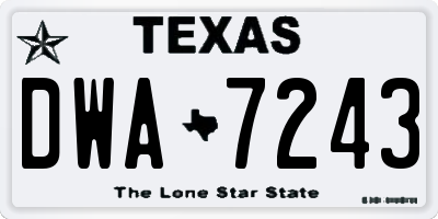 TX license plate DWA7243