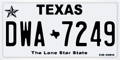TX license plate DWA7249