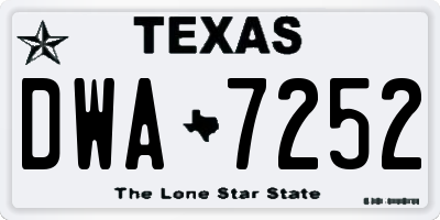 TX license plate DWA7252