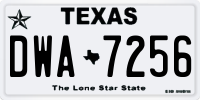 TX license plate DWA7256