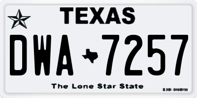 TX license plate DWA7257