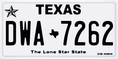 TX license plate DWA7262