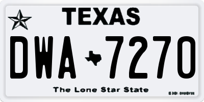 TX license plate DWA7270