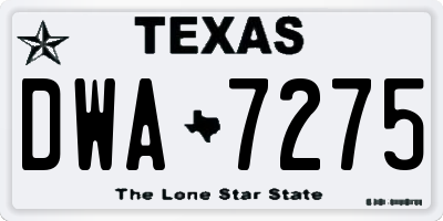TX license plate DWA7275
