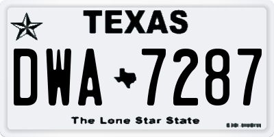 TX license plate DWA7287