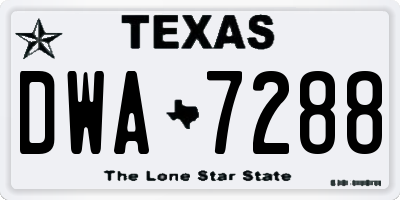 TX license plate DWA7288