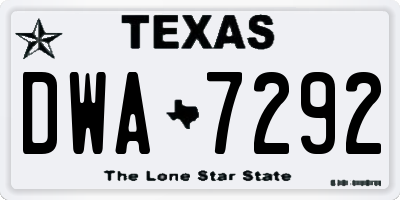 TX license plate DWA7292