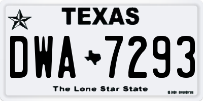 TX license plate DWA7293