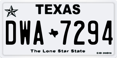 TX license plate DWA7294