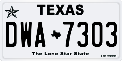 TX license plate DWA7303