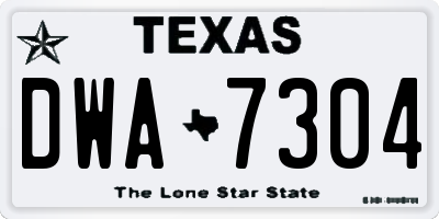 TX license plate DWA7304