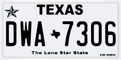 TX license plate DWA7306
