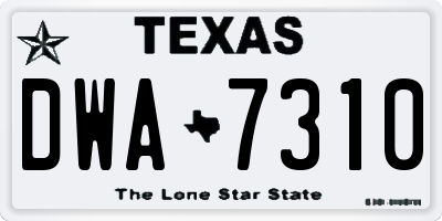 TX license plate DWA7310