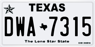 TX license plate DWA7315