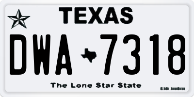 TX license plate DWA7318