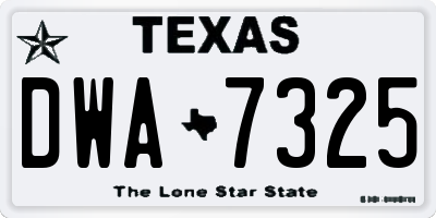 TX license plate DWA7325
