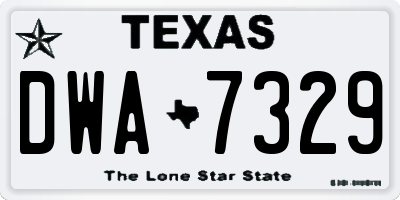 TX license plate DWA7329