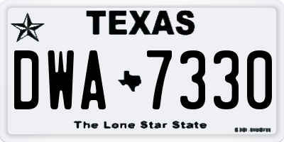 TX license plate DWA7330
