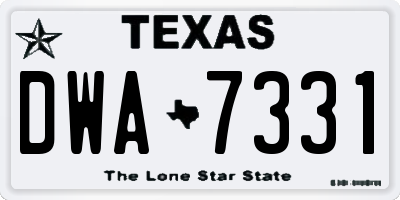 TX license plate DWA7331