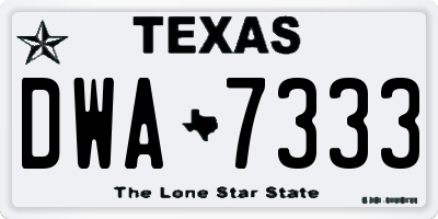 TX license plate DWA7333