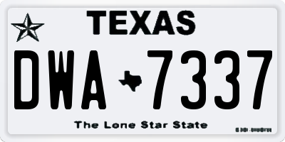 TX license plate DWA7337