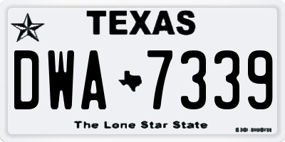 TX license plate DWA7339