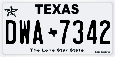 TX license plate DWA7342