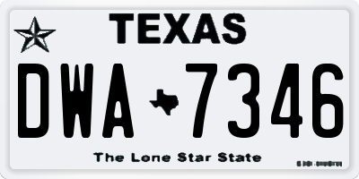 TX license plate DWA7346