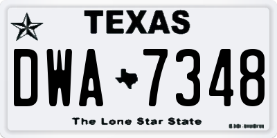 TX license plate DWA7348