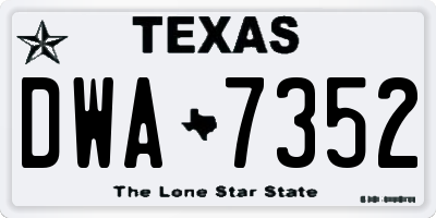 TX license plate DWA7352