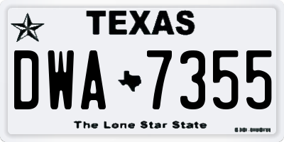 TX license plate DWA7355