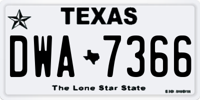 TX license plate DWA7366