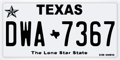 TX license plate DWA7367