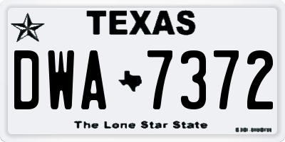 TX license plate DWA7372