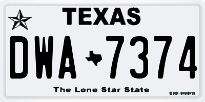 TX license plate DWA7374