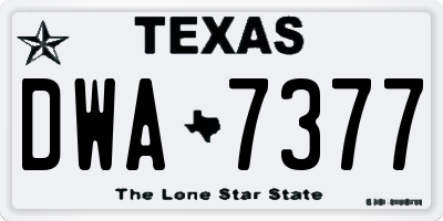 TX license plate DWA7377