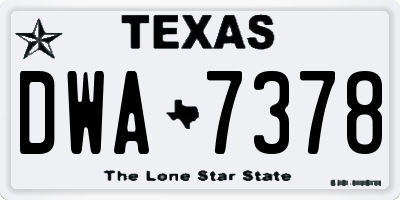 TX license plate DWA7378