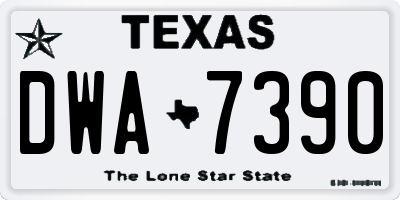 TX license plate DWA7390
