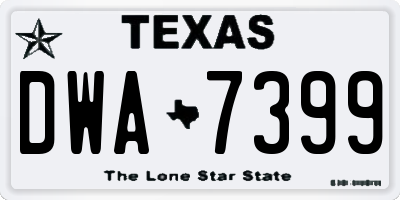 TX license plate DWA7399