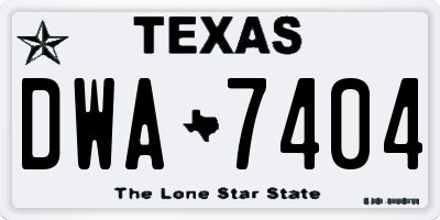 TX license plate DWA7404