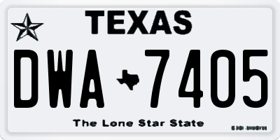 TX license plate DWA7405
