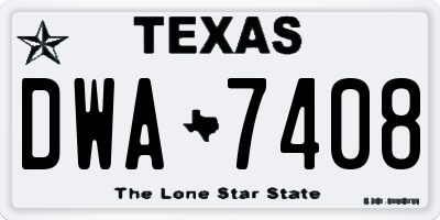 TX license plate DWA7408