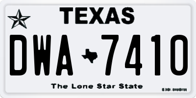 TX license plate DWA7410
