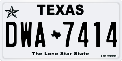 TX license plate DWA7414