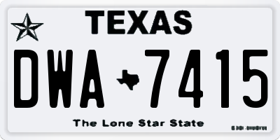 TX license plate DWA7415